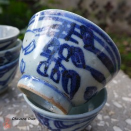 Vintage Blue And White "Double Happiness" Cup