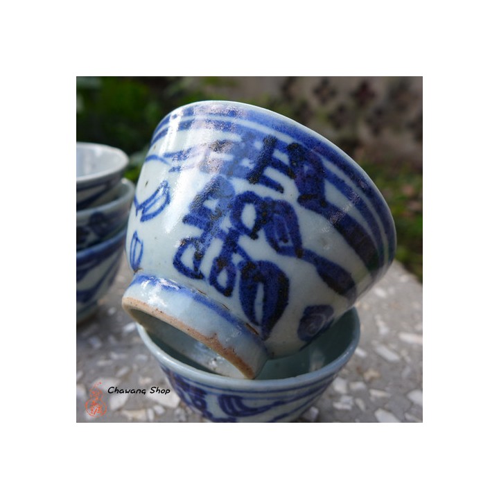 Vintage Blue And White "Double Happiness" Cup