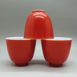 Coral Red Porcelain Cup 40ml