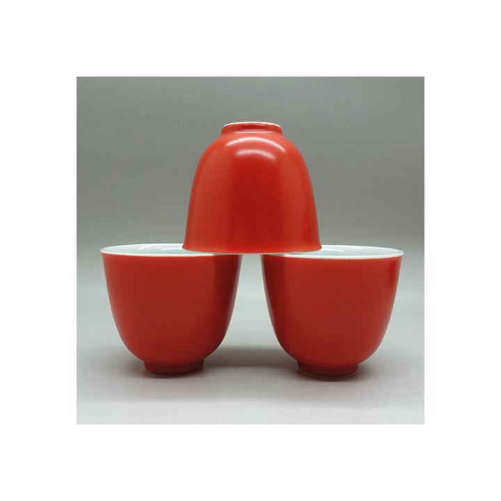Coral Red Porcelain Cup 40ml