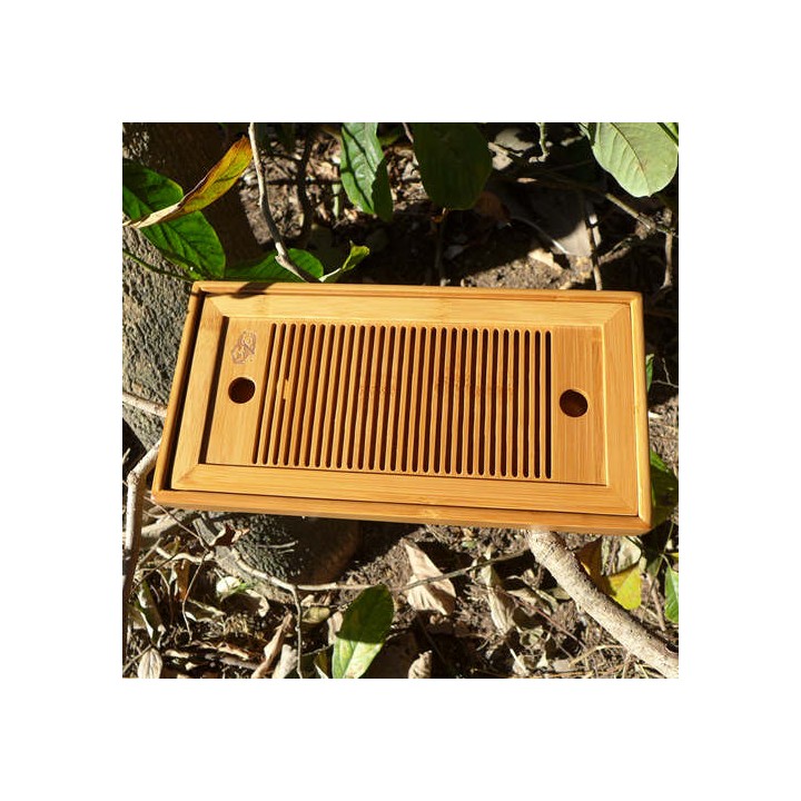 Grid-style Bamboo tea tray (Holding Water) 27×14×3CM