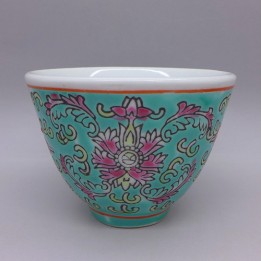 Jingdezhen Vintage Hand Painted Tea Cup "Green Yang Lian" 90cc