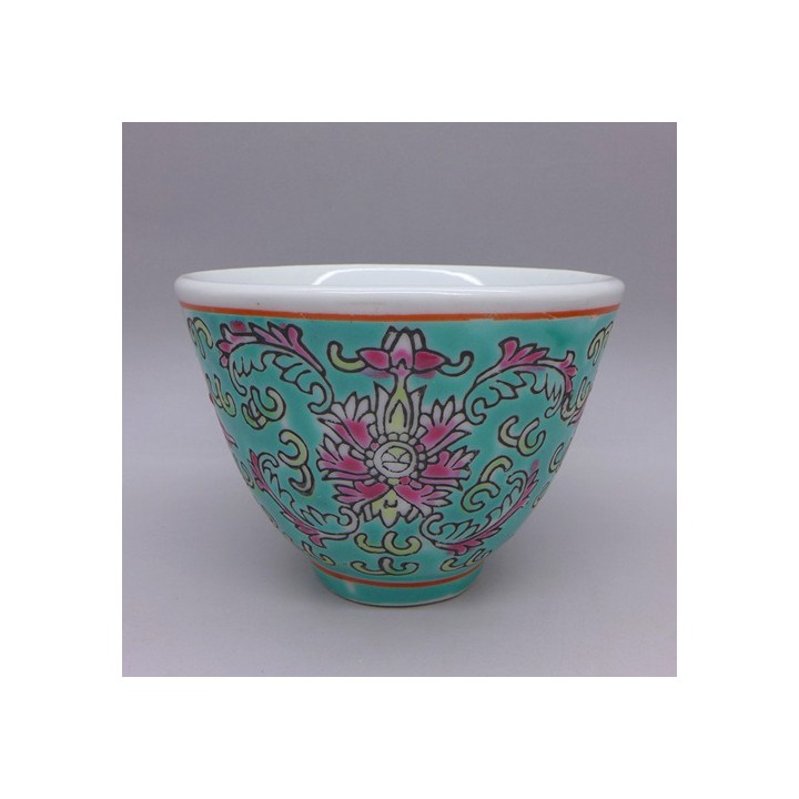 Jingdezhen Vintage Hand Painted Tea Cup "Green Yang Lian" 90cc