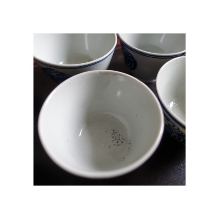 Vintage Blue and white porcelain Crane pattern Cup 110ml