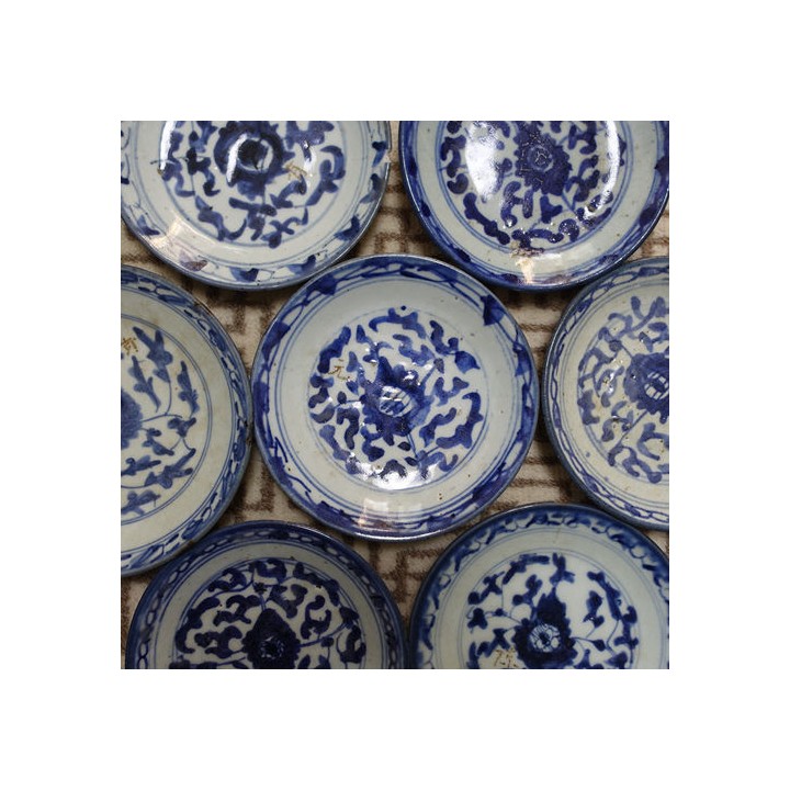 Vintage Blue and White Floral Motive Plate
