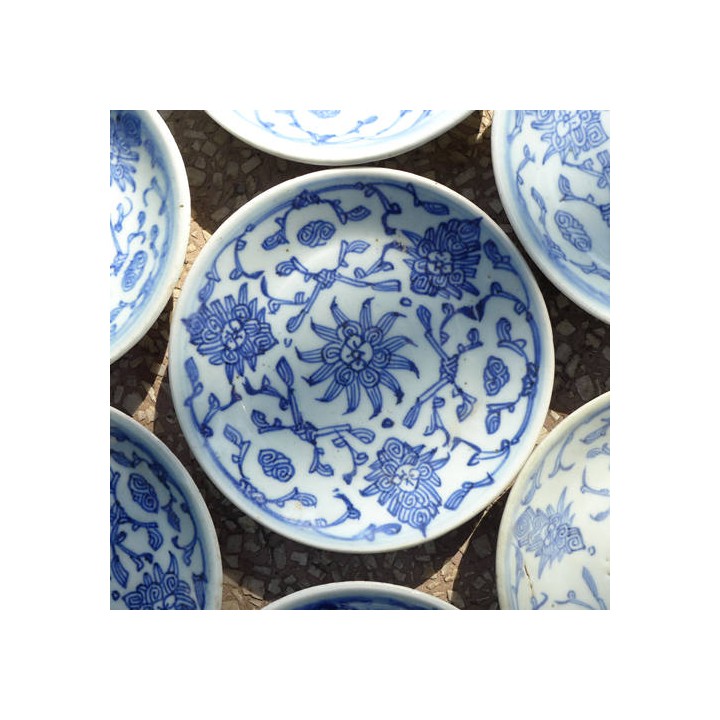Vintage Blue-and-white Porcelain Plate "Entangled Floral Branch"