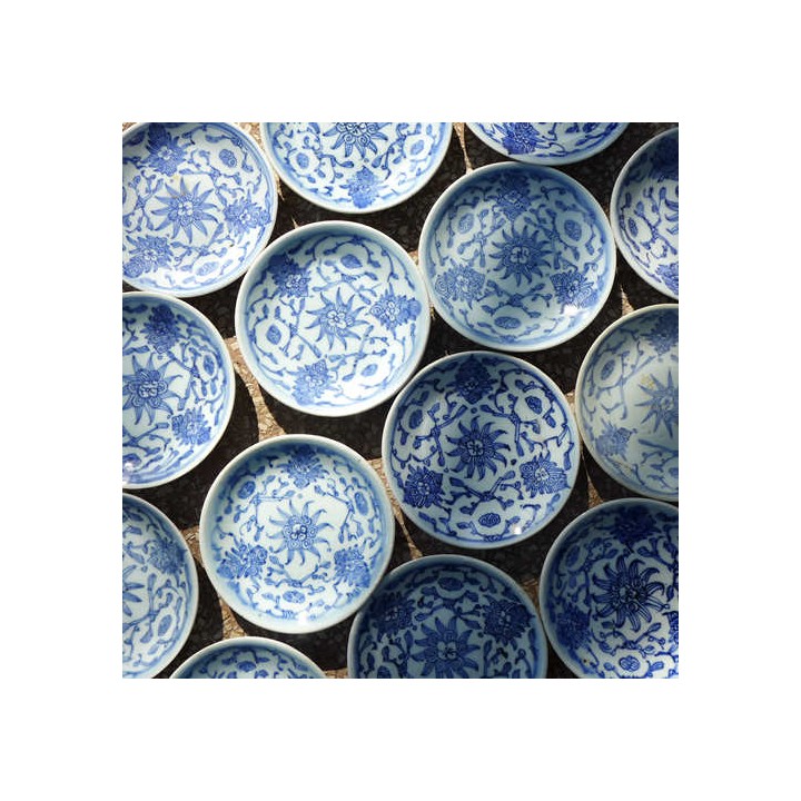 Vintage Blue-and-white Porcelain Plate "Entangled Floral Branch"