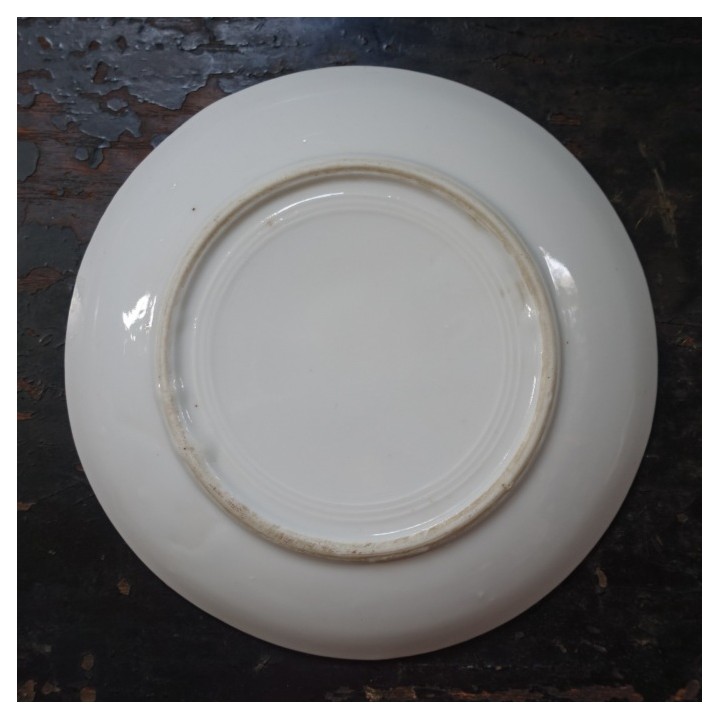 Vintage Chinese Iron-Red "Fu Shou San Duo" Plate