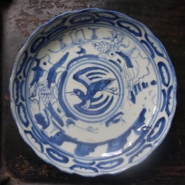 Chinese Blue and White Plate Yu Qiao Gengdu