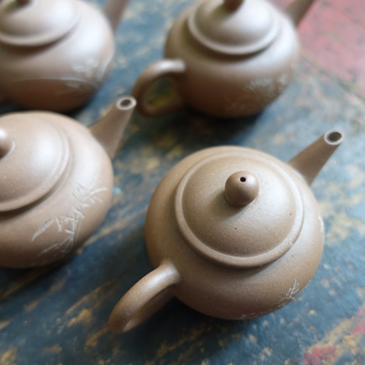 Set of four Duanni 80cc Shuiping  teapots