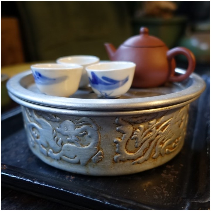 Vintage Chaoshan Gongfu Aluminum Tea Tray