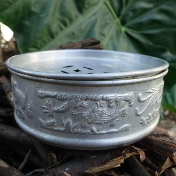 Vintage Chaoshan Gongfu Double Coin Aluminum Tea Tray