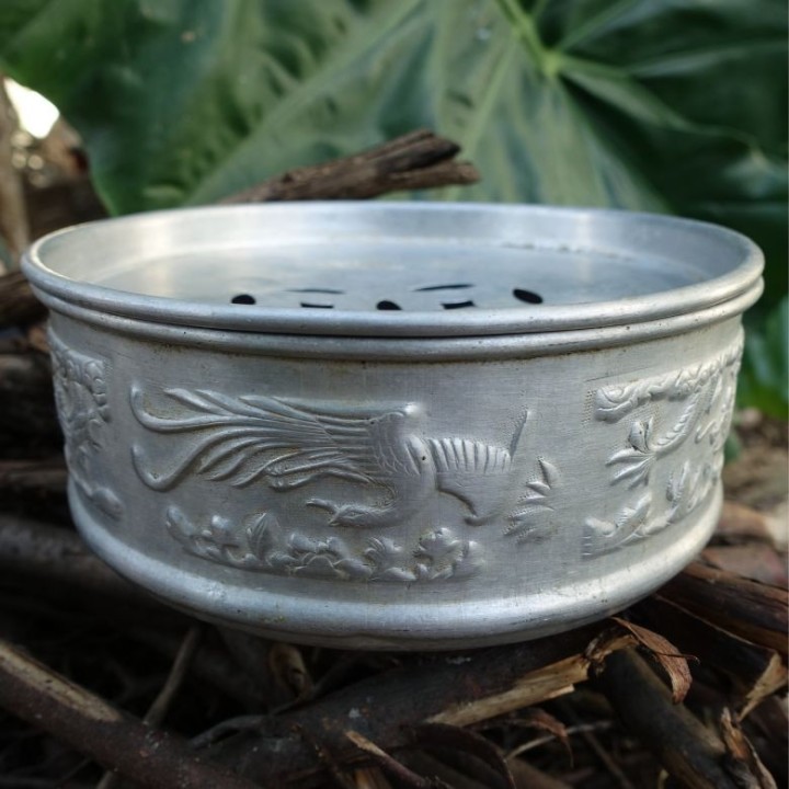 Vintage Chaoshan Gongfu Double Coin Aluminum Tea Tray