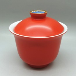 Coral Red Porcelain Gaiwan 150cc