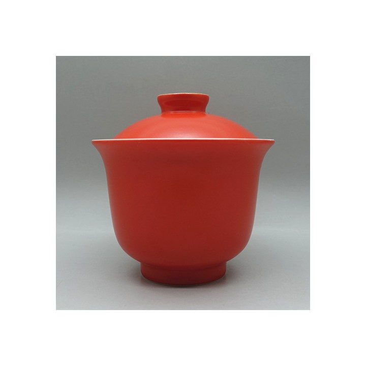 Coral Red Porcelain Gaiwan 150cc