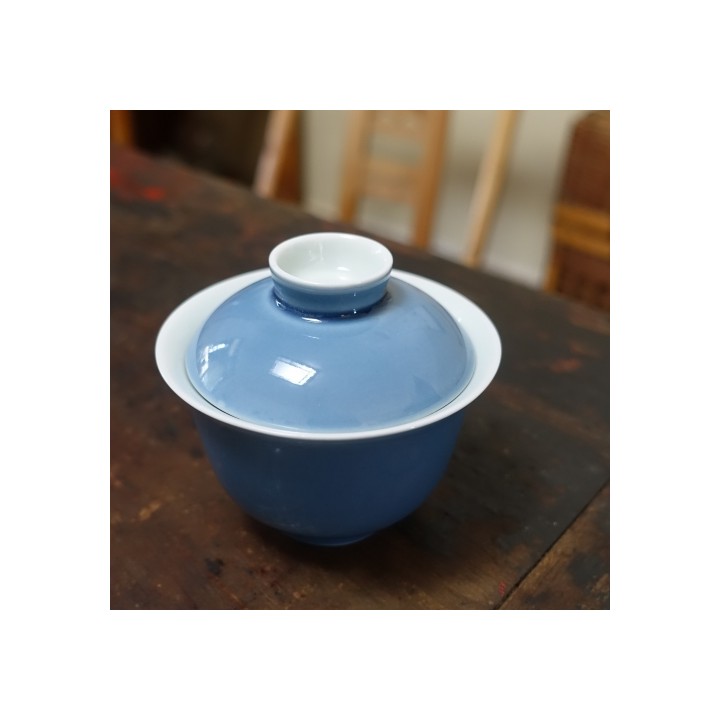 Porcelain Hand-painted Landscape Blue Gaiwan 100ml