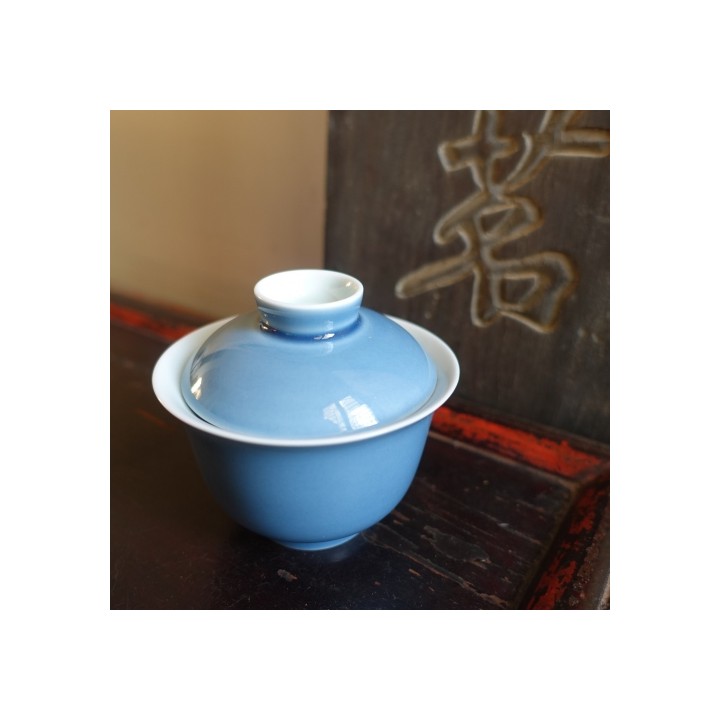Porcelain Hand-painted Landscape Blue Gaiwan 100ml