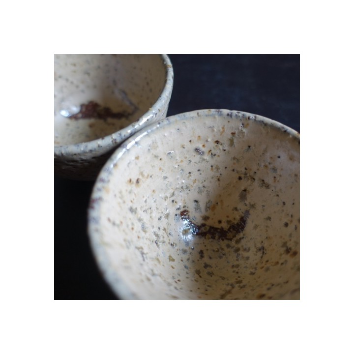 Huaning Handmade Coarse beige glazed teacup 90ml