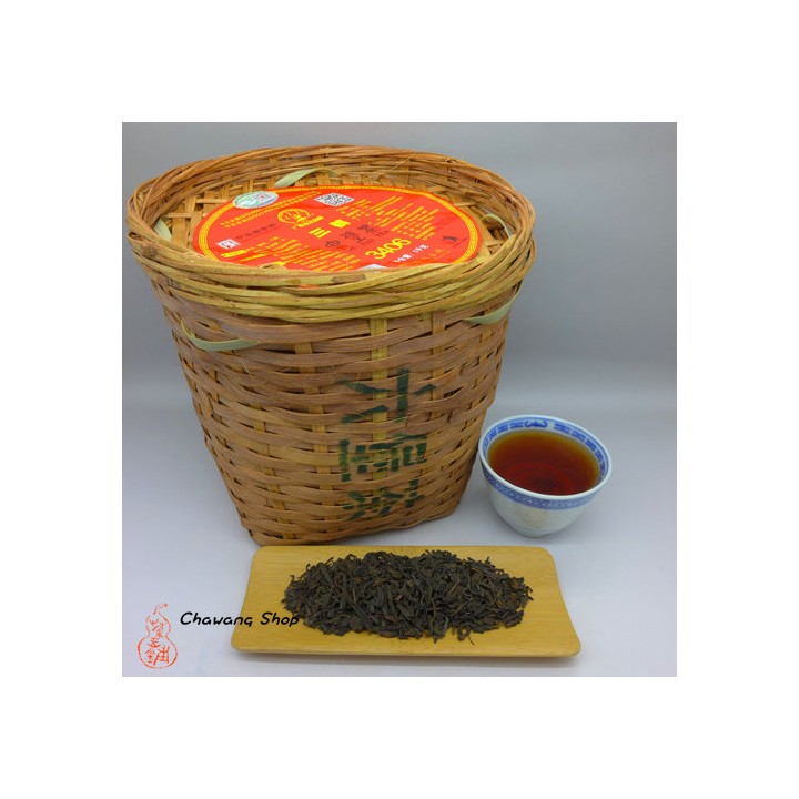2016 (2014) Wuzhou TF Three Cranes Brand  "3406" 3rd grade Liubao Tea 100g