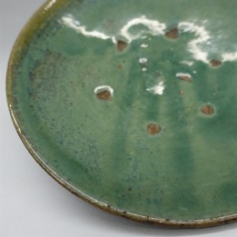 Vintage Lufeng Pottery Green Plate "F"