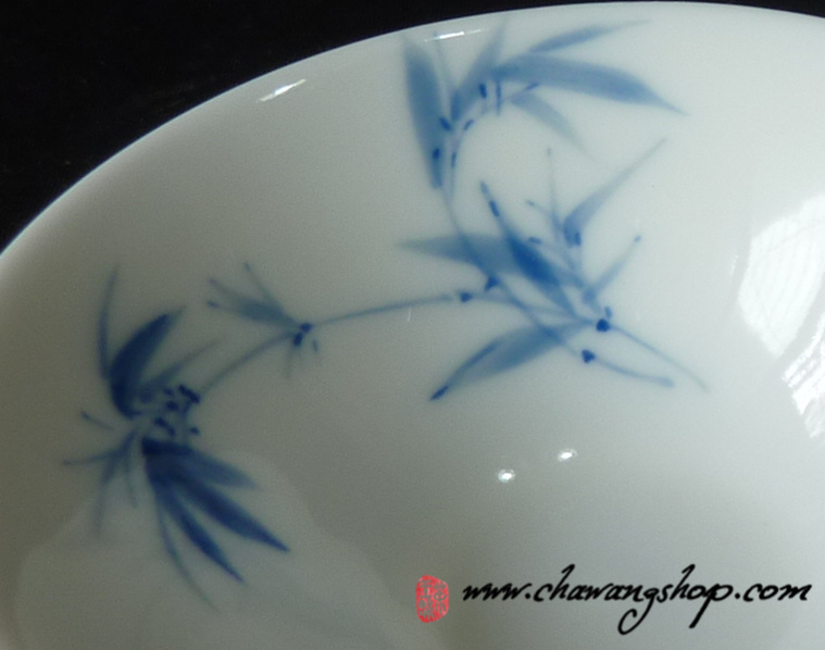 Hand Painted Tea Cup Qing Feng Bamboo 45cc