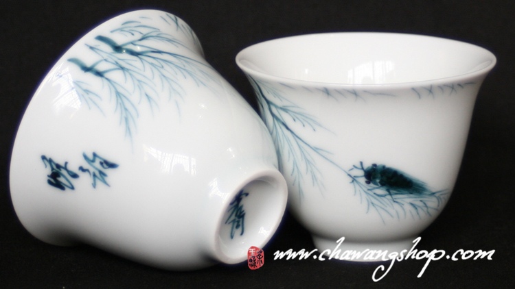 Hand painted Jingdezhen Tea Cup Cicada 55cc