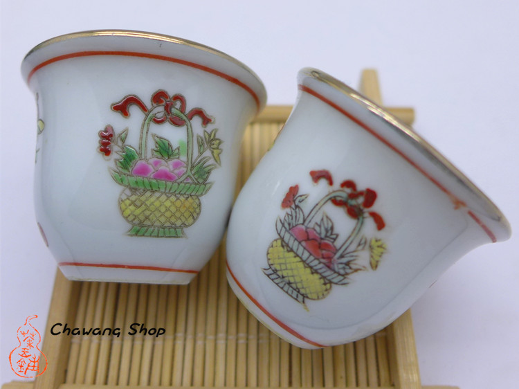 Jingdezhen Vintage Hand Painted Tea Cup "Bo Gu" 20cc