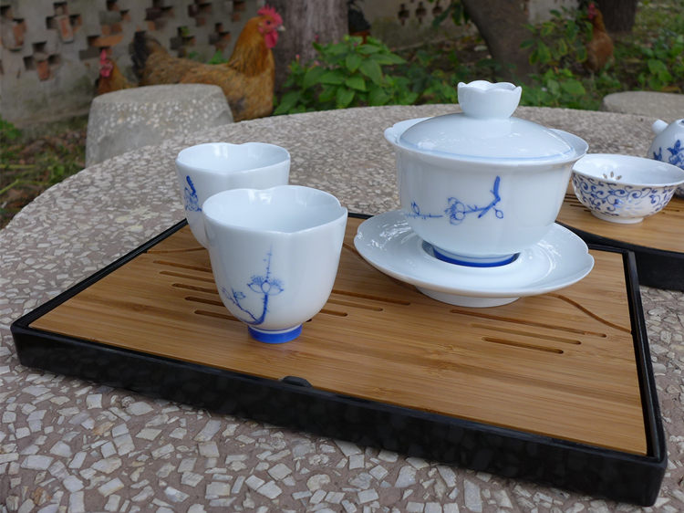 Bamboo Tea Tray "Mountains and rivers" 25.5*18.8*2.3CM