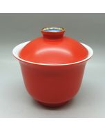 Coral Red Porcelain Gaiwan 150cc