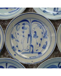 Vintage Blue-and-white Porcelain Plate "Flower Basket"