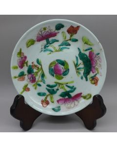 Vintage Famille-rose Plate "Four seasons flowers" B