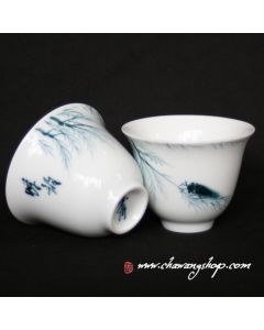 Hand painted Jingdezhen Tea Cup "Cicada" 55cc