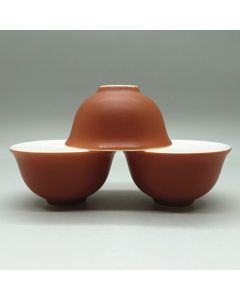 Chaozhou Carmine Gongfu Tea Cups 30ml - a set of three