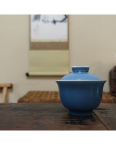 Porcelain Hand-painted Landscape Blue Gaiwan 100ml