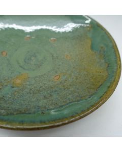 Vintage Lufeng Pottery Green Plate "A"