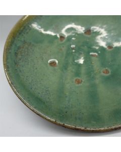 Vintage Lufeng Pottery Green Plate "F"