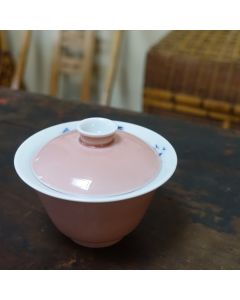 Porcelain Hand-painted Landscape Pink Gaiwan 90ml