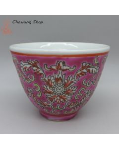 Jingdezhen Vintage Hand Painted Tea Cup "Red Yang Lian" 90cc