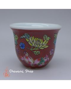 Jingdezhen Vintage Hand Painted Tea Cup "Hong Wan Hua" 20cc