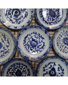 Vintage Blue and White Floral Motive Plate