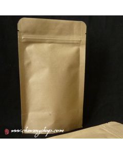 Eco Friendly Kraft Paper Tea Packaging Bag With Zipper 9x14x3 cm 50 bags