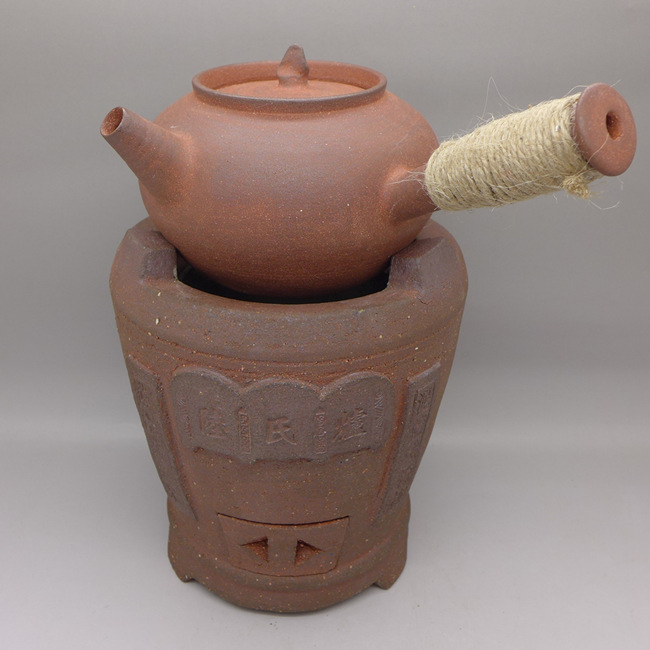 Chaozhou Red Clay Pot With hemp rope decoration 380ml