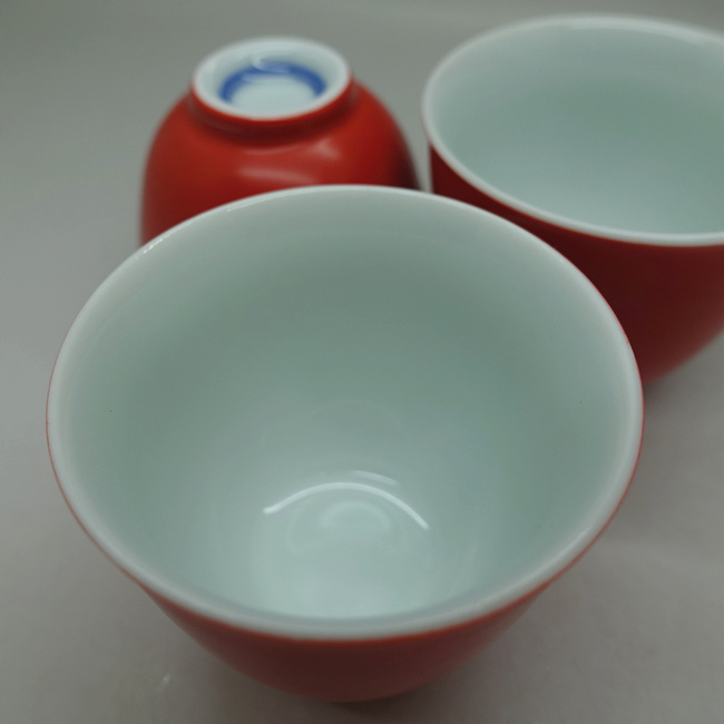 Coral Red Porcelain Cup 40ml