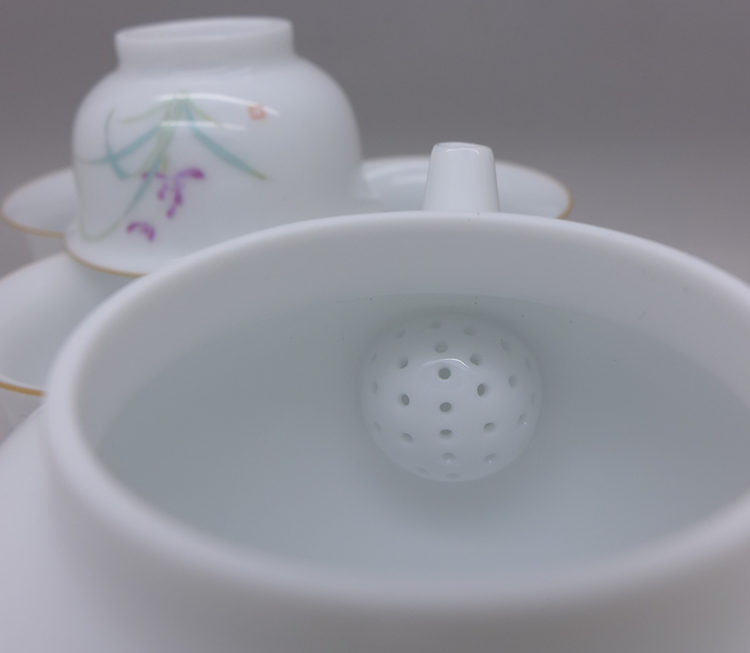 Porcelain Travel Tea Set Orchid Motive 