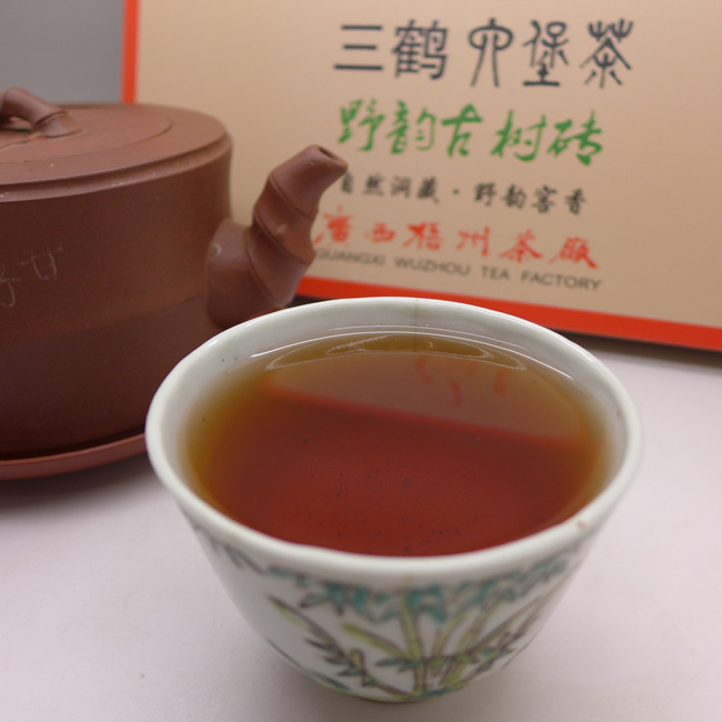 2014 (2018) Three Cranes Brand “Ye Yun Gu Shu”  Liubao Brick Tea 50g