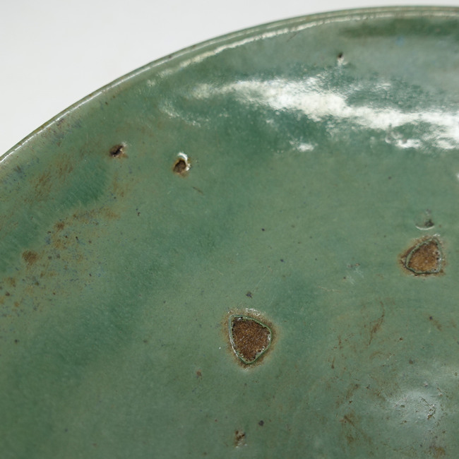 Vintage Lufeng Pottery Green Plate "D"