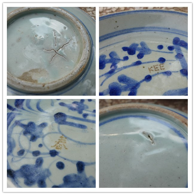 Vintage Blue-and-white Porcelain Plate "Flower Basket"